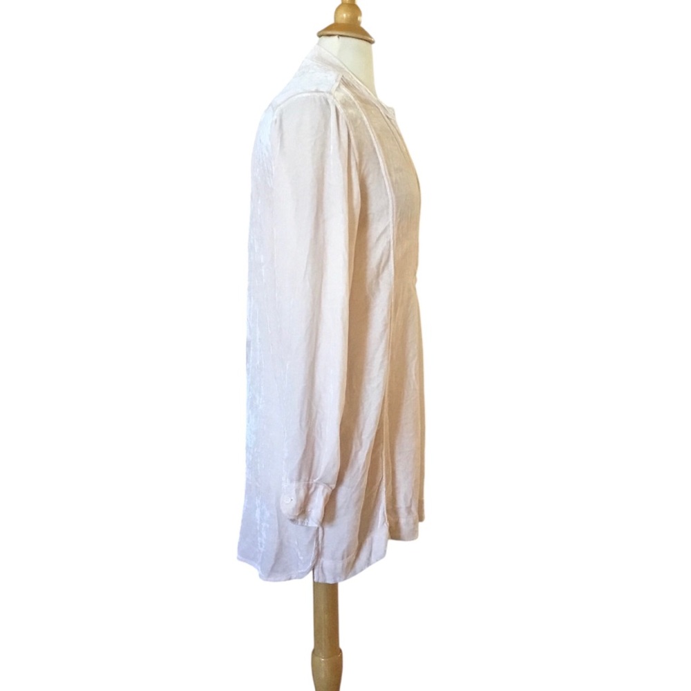 Free People x CP Shades Jacey Blush Pink Velvet Babydoll Tunic Mini Dress - Picture 2 of 9